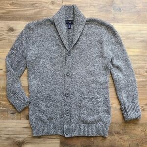 Gap Shawl Collar Button Front Cardigan Size Small Sweater Gray Marl Wool Blend